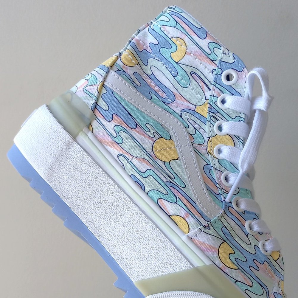 Vans Women's Sk8-Hi Tapered Stacked / Platform UV Ink Sunwaves Canvas Sneaker - Picture 7 of 15